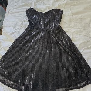 Black sequin mini dress